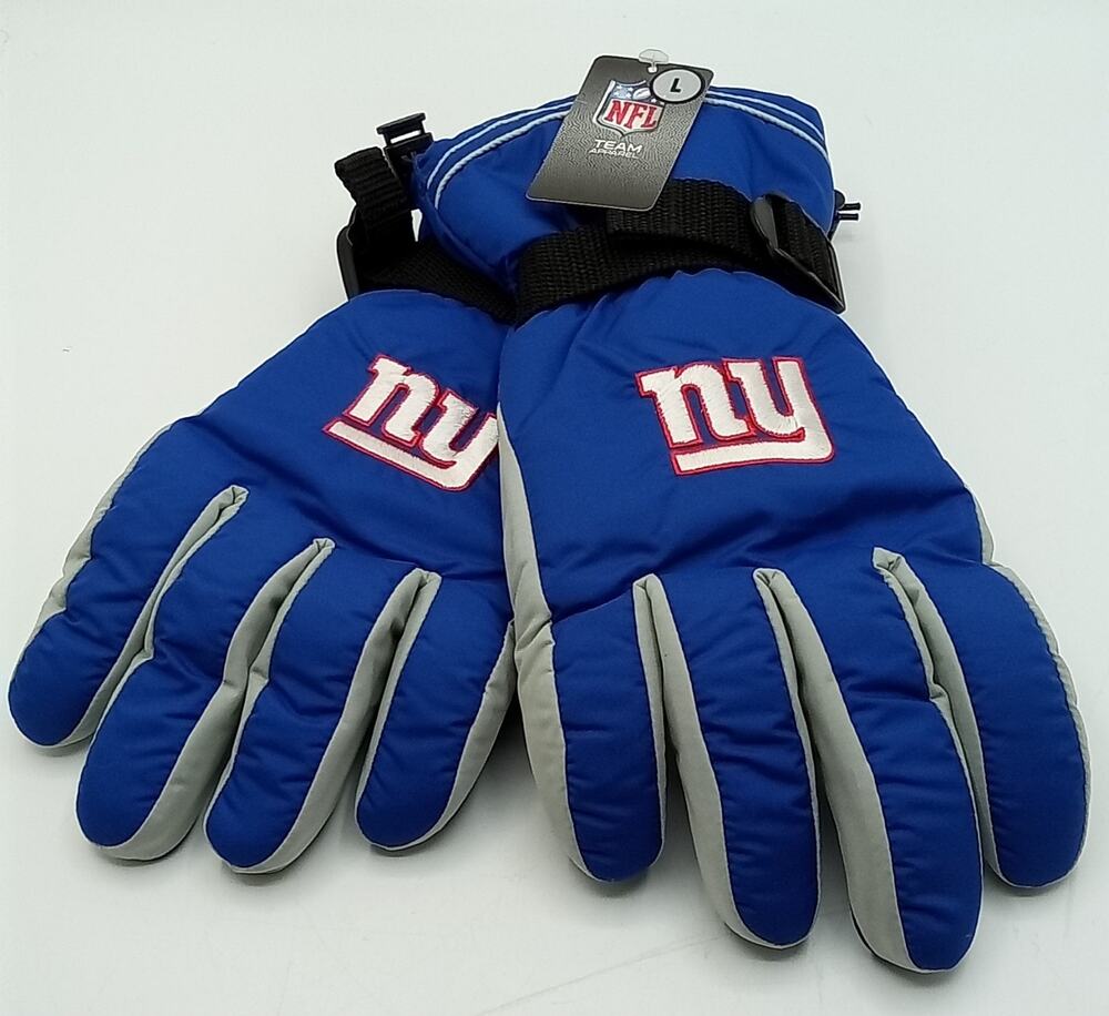 New York Giants NFL Team Apparel Nylon Insulated Gloves Men's Large